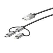 Micro-USB Cable with Lightning & Type-C Adapter(3 in 1) ブラック JMLC10B