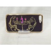 GC-CJW007P [iPhone 7 Plus用 金彩ケース 鳥獣戯画ワイン 左]