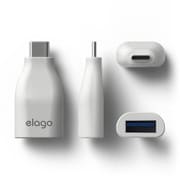 USB 3.0 to USB-C ADAPTER for NOTE PC White TYPE-A to C 変換アダプタ ホワイト EL_NPAAPPCCU_WH