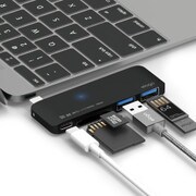 ALUMINUM CHARGING MULTI HUB USB-C for NOTE PC Black TYPE-C用USBハブ 5ポート ブラック EL_NPAHBALMH_BK