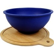 salad bowl with cutting board S Sblue