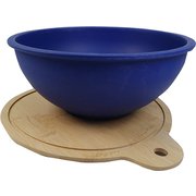salad bowl with cutting board M Sblue