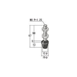 RBT8SUS [ゴム付きステンレスボルト (M8X50)]
