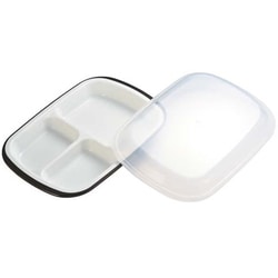 弁当箱 フタ付きランチプレート 角型 楽弁 濃茶