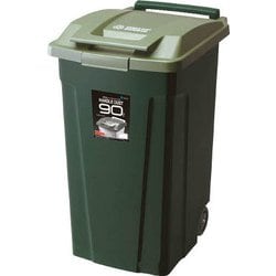 エスピー ハンドル付きダストボックス 90L 二輪 グリーン 672811