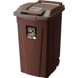 エスピー ハンドル付きダストボックス 90L 二輪 ブラウン 672835