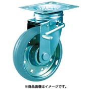 HTTJB130G [ハイテンプレス製 グレーゴムキャスター 自在S付金具付 φ130]