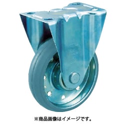 ハイテンプレス製 グレーゴムキャスター 固定 金具付 φ150 HTTK150G