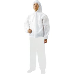 TPCF3L60 [まとめ買い不織布使い捨て保護服 フード付ジャンバー 3L 60着入]