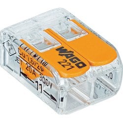 WFR2 [より線・単線ワンタッチ接続可能コネクタ 2穴用 100個入り]