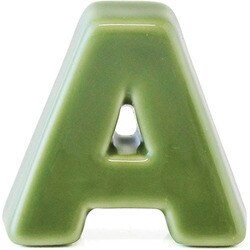 磁器 波佐見焼 箸置き アルファベット A 黄緑