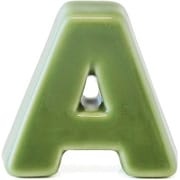 波佐見焼 箸置き アルファベット A 黄緑 [磁器]
