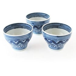 磁器 波佐見焼 一服碗 カップ 駒筋織花 3個組