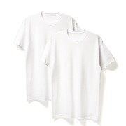 鹿の子 2枚組 丸首 半袖 Lサイズ ホワイト L0200U L WH