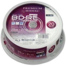 BD-RE くり返し録画用 2倍速 20P スピンドルケース HDVBE25NP20SP