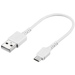 USB2.0ケーブル （Type-A to microB） スリム 0.1m ホワイト BSMPCMB201WH