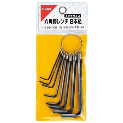 TAKAGI リング付 六角棒レンチインチサイズ 8本組