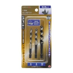 EARTH MAN 六角軸 木工用ドリル先三角タイプ3本組 6・8・10mm