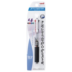 油性ボールペン JETSTREAM（ジェットストリーム） 4色ボールペン 0.7mm 超低摩擦インク インク色：4色（黒・赤・青・緑） 本体色：透明 パックタイプ SXE4500071P.T