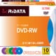 PC/データ用 DVD-RW 4.7GB 2倍速対応 5色カラーミック 10枚パック DVD-RW4.7G.MIX10P A
