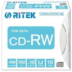 PC/データ用 CD-RW 700MB 10倍速対応 インクジェットプリンタ対応 10枚パック CD-RW700.PW10P A