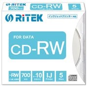 PC/データ用 CD-RW 700MB 10倍速対応 インクジェットプリンタ対応 5枚パック CD-RW700.PW5P A