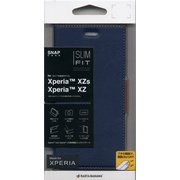 3090XPXZS [Xperia XZs/XZ 薄型手帳ケース SLIM FLAT CASE サイドマグネット ネイビー×ブラウン]