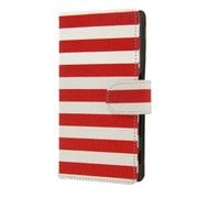 BL-PC04SO-RD [Xperia XZs/XZ用 帆布 手帳型 ケース レッドボーダー]