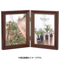 フォトフレーム テリア3 木目調 ブラウン 2L 2面 タテ FWTR3-BR2L2T