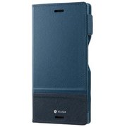 Xperia XZs/XZ バイカラースタンドフリップケース ダークブルー×ネイビー