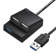 USB3.0+USB2.0コンボハブ カードリーダー付き ブラック USB-3HC315BK