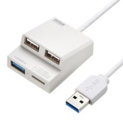 USB3.0+USB2.0コンボハブ カードリーダー付き ホワイト USB-3HC315W