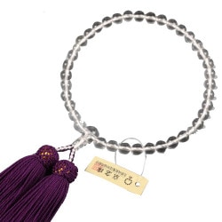 水晶 共仕立 正絹房 [天然石製品 女性用数珠]
