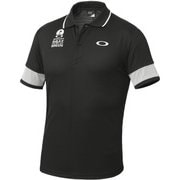433957JP [Bark Mesh Block Polo ポロシャツ メンズ Lサイズ ブラックアウト]