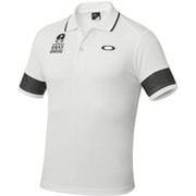 433957JP [Bark Mesh Block Polo ポロシャツ メンズ Lサイズ ホワイト]