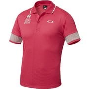 433957JP [Bark Mesh Block Polo ポロシャツ メンズ Lサイズ ハイビスカス]