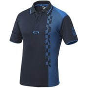 433959JP [Bark Slant Line Polo ポロシャツ メンズ Mサイズ ネイビーブルー]