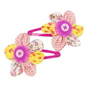 lily&momo ヘアクリップ 2個セット パッチワークフラワー AKLM00114