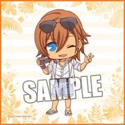 うたの☆プリンスさまっ♪ マイクロファイバーミニタオル HAPPY SUMMER ちびキャラVer.  神宮司レン [縦200×横200mm]