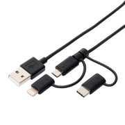 USB Type-C ケーブル 3in1タイプ(TypeC/ライトニング/microUSB) 2m ブラック SCC-TW202