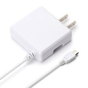 micro USB コネクタ AC 充電器 出力 1A ケーブル長 2m ホワイト PG-MAC10A02WH