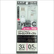 ケーブルタイ付 タイプCストロングケーブル 0.5m シルバー RLTS-0.5S