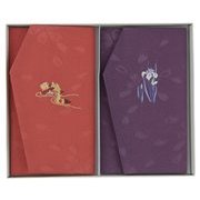 正絹ちりめん桜綸子 金封ふくさ慶弔セット オシドリ(ローズ)/アヤメ(パープル)