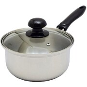TKG ガラス蓋ステンレス三層鋼片手鍋 16cm