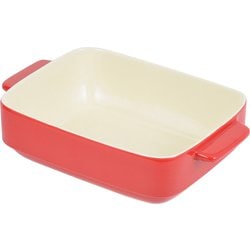 オーブンシェフ 耐熱角深皿 24×19cm レッド L-1829