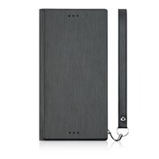 TR-XPXZP-FNS-HBK [Xperia XZ Premium用 フリップノートスリムケース ヘアラインブラック]
