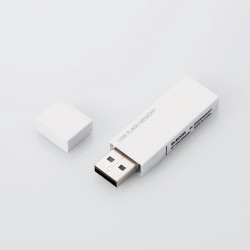 エレコム MF-MSU2B32GWH キャップ式USBメモリ ホワイト 32GB