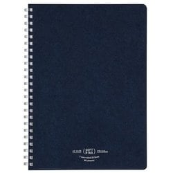 ソフトリングノート ナチュラル A5（210×148mm） A罫（普通横罫）/罫幅7mm 25行 80枚 ネイビー ス-SV638A-DB