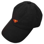 SUPERMAN 刺繍ローキャップ ロゴ ブラック [キャラクターグッズ]