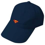 SUPERMAN 刺繍ローキャップ ロゴ ネイビー [キャラクターグッズ]